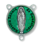 Our Lady of Guadalupe Round Centerpiece, Green Enamel - 3/4" (Spanish) (Minimum quantity purchase is 2)