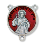 Divine Mercy Round Centerpiece - Red Enamel, 3/4"  (Minimum quantity purchase is 2)