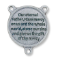Divine Mercy Round Centerpiece - Red Enamel, 3/4"  (Minimum quantity purchase is 2)