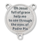 Padre Pio Round Centerpiece - Brown Enamel, 3/4"  *  (Minimum quantity purchase is 2)