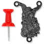  St Michael / Pray for Us Center, Gun Metal - 1 1/8" (Minimum quantity purchase is 3)