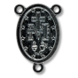 Miraculous Medal Rosary Centerpiece (English) – 1" Oval Gunmetal, Made in Italy  (Minimum quantity purchase is 2)