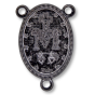 Miraculous Medal Rosary Center (Latin) – 1" Oval Gunmetal, Made in Italy  *  (Minimum quantity purchase is 3)