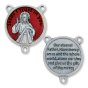 Divine Mercy Round Centerpiece - Red Enamel, 3/4"  (Minimum quantity purchase is 2)