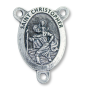 St Christopher Oval Centerpiece - Silver Ox, 1-1/16" *  (Minimum quantity purchase is 3)