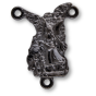 St Michael & Guardian Angel Rosary Center – 3/4" Silhouette Gunmetal, Made in Italy