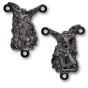 St Michael & Guardian Angel Rosary Center – 3/4" Silhouette Gunmetal, Made in Italy