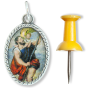 St Christopher Medal (1" Color Image) with Picture Card - Made in Italy * (Minimum quantity purchase is 2)
