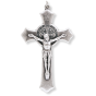 St Benedict Crucifix Pendant (Flared) – 3" Silver Oxidized , Made in Italy *  (Minimum quantity purchase is 1)