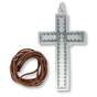 St Benedict Crucifix 3" Pendant - Silver Ox, Red Enamel (Minimum quantity to purchase is 1)