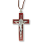 St Benedict Crucifix 3" Pendant - Silver Ox, Red Enamel (Minimum quantity to purchase is 1)