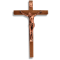 Rose Gold Wood Wall Crucifix – 12.5" Hardwood, Made in Italy *