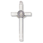 St Benedict 8" Metal Wall Crucifix - Mother of Pearl Finish, Silver Ox    (Minimum quantity purchase is 1)  