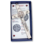 St Benedict 8" Metal Wall Crucifix - Mother of Pearl Finish, Silver Ox    (Minimum quantity purchase is 1)  
