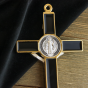 St Benedict 8" Metal Wall Crucifix - Black Multi Enamel, Two-Tone   (Minimum quantity purchase is 1)