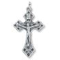 Scrollwork Flared Crucifix – 1 1/2" Silver Oxidized, Made in Italy *  (Minimum quantity purchase is 3)