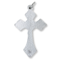 Scrollwork Flared Crucifix – 1 1/2" Silver Oxidized, Made in Italy *  (Minimum quantity purchase is 3)