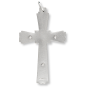 Marian Crucifix with Roses & Stars – 1 3/4" Silver Oxidized, Made in Italy * (Minimum quantity purchase is 1)