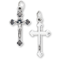 Small Byzantine Style Crucifix - 1" Silver Oxidized, Made in Italy *  (Minimum quantity purchase is 1)