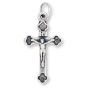 Small Byzantine Style Crucifix - 1" Silver Oxidized, Made in Italy *  (Minimum quantity purchase is 1)
