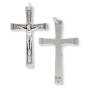 Flared and Textured Crucifix -  2" Silver Oxidized, Made in Italy * (Minimum quantity purchase is 2)