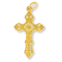 Fleur-de-Lis Crucifix – 1 1/4" Gold Plated Open Design, Made in Italy   (Minimum quantity purchase is 2)
