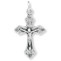 Grape and Vine Sunburst Crucifix -1 1/8" Silver Oxidized, Made in Italy  (Minimum quantity purchase is 2)