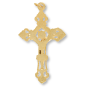 Fleur-de-Lis Crucifix – 2 1/8" Large Gold Plated Open Design, Made in Italy  (Minimum quantity purchase is 1)