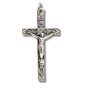 Ornate Crucifix with Botanical Engraving – 1 3/4" Silver Oxidized, Made in Italy * (Minimum quantity purchase is 2)