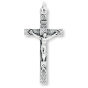 Ornate Crucifix with Botanical Engraving – 1 3/4" Silver Oxidized, Made in Italy * (Minimum quantity purchase is 3)