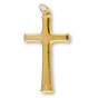Tapered Textured Crucifix - 1 3/4" Gold Plated, Made in Italy * (Minimum quantity purchase is 2)