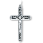 Vine Detail Crucifix - 1 1/2" Silver Oxidized, Made in Italy *  (Minimum quantity purchase is 3)