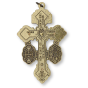 3-Way Pardon Crucifix (St Benedict & Miraculous Medal) - 2-1/8" Bronze Plated, Made in Italy *  (Minimum quantity purchase is 1)