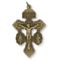 3-Way Pardon Crucifix (St Benedict & Miraculous Medal) - 2-1/8" Bronze Plated, Made in Italy *  (Minimum quantity purchase is 1)