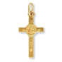 Small St Benedict Crucifix Charm - 7/8" Gold Plated, Made in Italy  * (Minimum quantity purchase is 2)