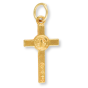 Small St Benedict Crucifix Charm - 7/8" Gold Plated, Made in Italy  * (Minimum quantity purchase is 2)