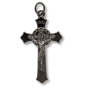Miraculous Medal Flared Edge Crucifix, Gun Metal - 1.5 Inch   (Minimum quantity purchase is 1)
