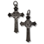 Miraculous Medal Flared Edge Crucifix, Gun Metal - 1.5 Inch   (Minimum quantity purchase is 1)