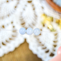 Make Your Own Rosary Kit for One Rosary – 6mm Blue Jade Beads, White Griffin Cord, Gold Plated Made in Italy Centerpiece & Crucifix *  (Minimum quantity purchase is 1)