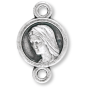 Divine Mercy Our Father Bead (Our Lady of Medjugorje) – 8mm Silver Oxidized, Made in Italy  *  (Minimum quantity purchase is 6)