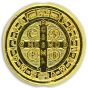  St Benedict Metal Bead, Gold Tone - 9/16" Round  Pack of 12  (Minimum quantity purchase is 1)