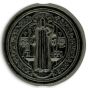 St Benedict Medal Beads 9/16" Round Gunmetal – Pack of 12 – Made in Italy *  (Minimum quantity purchase is 1)