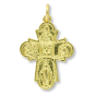 5-Way Cross Medal - 1-1/8", Gold Finish  (Minimum quantity purchase is 2)