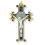 St. Benedict Scroll Edge Crucifix – 3" Two-Tone, Blue Enamel (Minimum qty. purchase is 1)