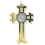 St. Benedict Scroll Edge Crucifix – 3" Two-Tone, Blue Enamel (Minimum qty. purchase is 1)