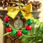 Holy Family Christmas Ornament with Bow - 2.25" Diameter  (Minimum qty. purchase is 1) 