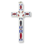 Stained Glass Holy Spirit Cathedral-Style Crucifix – 5-1/8", Multicolor Enamel  (Minimum quantity purchase is 1)