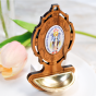 Miraculous Medal Holy Water Font (Color Image) – 3.75" Olivewood, Made in Italy  * (Minimum quantity purchase is 1)