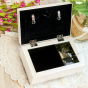 "First My Mom, Forever My Friend" White Rosary and Jewelry Music Box with Rhinestone Border - 6 x 4" * (Minimum quantity purchase is 1) 