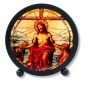 Resurrected Christ LED Stained Glass Tabletop Decor - 4-1/2" Diameter * (Minimum quantity purchase is 1) 